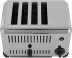 4 Slice Toaster with Wide Slots Commercial Toasters for Restaurant Pop-up Bread Baking Machine 1650W Stainless Steel Toaster Countertop for Toast, Sandwiches, Meatloaf