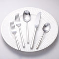 Matte Silverware Set Silver Flatware Set with Hexagon Handle 20 Pieces 18/0 Stainless Steel Cutlery Set Wedding Housewarming Gift Service for 4 (Matt silver)
