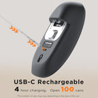 Ultrablde SE - USB Rechargeable Electric Can Opener for Kitchen for Seniors with Arthritis- Cordless Battery Powered Automatic, Side Cut, Smooth Edge, Handsfree, for Small or Large Cans, Grey