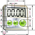 Elegant Digital Kitchen Timer Stainless Steel - Lime - Strong Magnetic Back - Kickstand - Loud Alarm - Large Display - Auto Memory - Auto Shut-Off - Model eT-25 (Lime 6-Pack) by eTradewinds