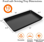 WOWBOX 10 pcs Serving Tray for Entertaining, Serving Platters for Snacks, Fruit, Cookies, Dessert, Reusable Plastic Trays for Serving Food and Pantry Organization in Kitchen & for Parties, (Black)