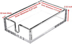 IEEK Acrylic Guest Towel Napkin Holder,Clear Bathroom Paper Hand Towels Storage Tray Modern Buffet Napkin Caddy,Fancy Flat Napkin Holders For Kitchen or Dining Room,9x5.5x2.5 Inch,Pack of 1