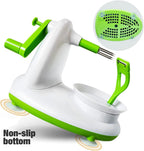 Upgraded Apple Peeler and Corer for Apple Pear Citrus Manual Rotating Kitchen Gadget Includes 2 Replacement Heads and 1 Splitter (whitish green)
