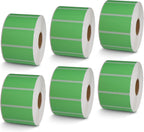 BETCKEY - 2" x 1" UPC Barcode & Address Labels Compatible with Zebra & Rollo Label Printer,Premium Adhesive & Perforated[Green, 6 Rolls, 7800 Labels]