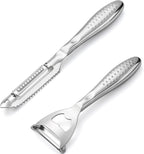 Potato Peelers Set of 2 Stainless Steel Peeler Y-Shaped and I-Shaped Peelers,Vegetable Carrot Fruit Peelers for Home kitchen (Silver2)