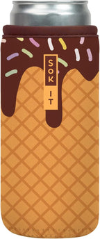 Sok It CanSok Sleeve for Beer & Soda Insulated Neoprene Cover (I Scream You Scream, 12oz Slim Can Sleeve)