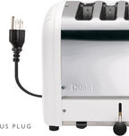 Dualit Classic 4 Slice NewGen Stainless Steel Toaster, White - Hand Built in the UK, Replaceable ProHeat® Elements – Slot Selector, Defrost Bread, Mechanical Timer-For Toast, Bagels & More