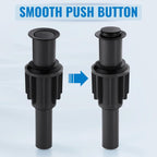 ALEASHA Pop Up Sink Drain Without Overflow, Bathroom Sink Drain Vessel Sink Stopper Pop Up Sink Drain Stopper, Pop Up Drain for Bathroom Sink Drain Strainer for Hair Catcher, Matte Black