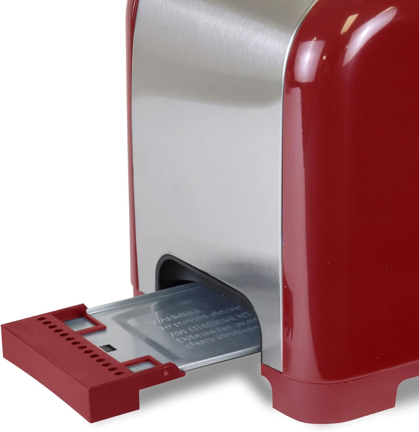 Koolatron Kenmore 2-Slice Toaster, Stainless Steel, Red and Silver, with Extra Wide Slots, Self-Adjusting Bread Guides, Defrost, Bagel and Removable Crumb Tray, Small (KKTS2SR AZ)
