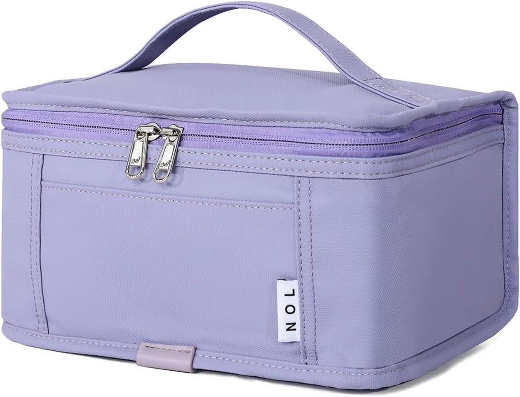 NOL Natural Organic Lifestyle Small Lunch Bag Mini Lunch Box Insulated Lunch Bag for Men/Women Leakproof Cooler Tote Bag Lightweight Nylon Waterproof Lunch Box For Work, Light purple