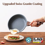 SENSARTE Nonstick Frying Pan Skillet with Lid, Omelet Pan with Cover, Healthy Cooking Chef's Pan, Kitchen Non Stick Pan, Free of Intentionally Added PFOA (11inch + Glass Lid)