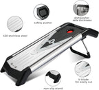 ZHANG XIAO QUAN SINCE 1628 Mandoline Slicer for Kitchen, Vegetable Chopper Stainless Steel Food Slicer Veggie Slicer Onion French Fry Cutter Potato Julienne, 5 Blades, Kitchen Utensils