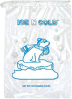 Ice Bags with Drawstring Closure | 20lb, 500ct/cs | 50 mic Thickness | Portable Storage and Freezer Keeper