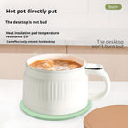 5-Piece Silicone Coasters Set with Holder - 3.9“ Non-Slip & Anti-Overflow Design for Hot/Cold Drinks | Thickened Kitchen & Living Room Decor, Housewarming Gifts for Men (Coffee, Beer, All Cup Types)