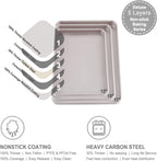 CHEFMADE 15-Inch Baking Sheet Pan, Non-Stick Carbon Steel Rimmed Cookie Sheet Pan for Oven Roasting Meat Bread Jelly Roll Battenberg Pizzas Pastries 10.6" x 15.6" x 1" (Champagne Gold)
