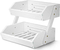 G.a HOMEFAVOR Fruit Basket for Kitchen, 2-Tier Fruit Bowl for Kitchen Counter, Vegetable Storage Stand for Fruit Shop, 15 mm Thickness (WHITE)