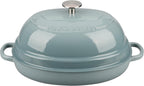 Enameled Oval Cast Iron Dutch Oven Pot with Lid, Bread Dutch Oven for Sourdough Bread Baking, 6QT, Seasalt