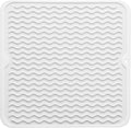 Silicone Dish Drying Mat for Multiple Usage,Easy clean,Eco-friendly,Heat-resistant Silicone Mat for Kitchen Counter or Sink,Refrigerator or Drawer liner White M 12 inches x 12 inches