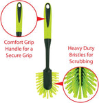Pine-Sol Scrub Brush Set - Long Handle Cleaning Brushes with Heavy Duty Bristles and Comfort Grip - Scrubbers for Kitchen, Household, and Dishwashing, 5 Pieces
