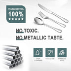 SANTUO 24 Pcs Silverware Set with 12 Dinner Knives and 12 Dinner Forks,Flatware Set with Top Food Grade Stainless Steel,Tableware Cutlery Set For Home Restaurant Hotel, Mirror Finish, Dishwasher Safe