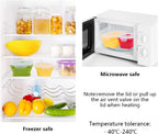 Set of 4 Collapsible Foldable Silicone Food Storage Container, Leftover Meal Box With Airtight Plastic Lids For Kitchen, Bento Lunch Boxes-Microwave, Dishwasher and Freezer Safe
