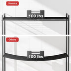 31 Inch Pot Rack Wall Mounted, 2-Tier Hanging Pots and Pans Organizer Expandable Heavy Duty Kitchen Shelves with 6 Pot Lid Holders and 12 Hooks for Kitchen Cookware Utensils Storage