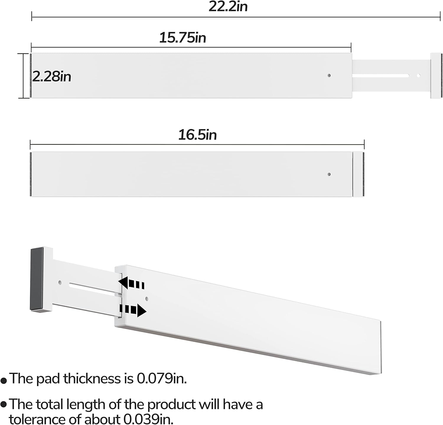BAMEOS Drawer Dividers Bamboo Separators Organization Expandable Organizers for Kitchen Bedroom Bathroom Dresser Office 4-pack