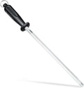 Knife Sharpener Rod, Kitchen Knives Sharpener Carbon Steel Professional Knife Sharpening Steel, Honing Rod with Hanging Holes (13 inches)