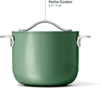 Caraway Petite Cooker - 2 Qt Ceramic Coated Pot - Free From Forever Chemicals - Perfect for Rice, Grains, or Sauces - Sage