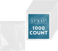 iMailer - 1000 Count - 13" x 15" Clear Reclosable Zip Plastic Poly Bags - 2 Gallon Zip Bags for Clothing, T-Shirts, Pants