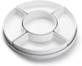Sweese Porcelain Divided Serving Dishes, Relish Tray, Serving Bowls for Parties - Perfect for Chips and Dip, Veggies, Candy and Snacks, White
