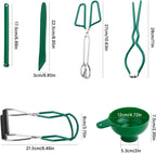 Canning Supplies Set - 6 Essential Tools for Canning Enthusiasts and Beginners - - Mason Jar Lifter, Funnel & Wrench, Tongs, Bubble Popper, Magnetic Lid Lifter for Water Bath & Pressure Canner