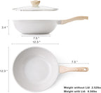 Ceramic Wok Pan, 12 Inch Nonstick Wok with Lid, Healthy Non Toxic Woks & Stir-fry Pans for Cooking, Induction Cookware, PFOA & PFAS Free