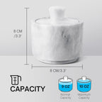 Flexzion Marble Salt Cellar with Lid - Salt and Pepper Bowls Dish Container for Kitchen - Marble Pepper Jar Storage Box Holder for Paprika, Herbs, Sugar, Jewelry & Watches (Set of 2, Black & White)