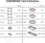 CHEFMADE 9.5-Inch Round Tart Pan with Holes Removable Loose Bottom, Non-Stick Carbon Steel Quiche Pan for Oven Baking (Champagne Gold)