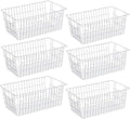 slideep Farmhouse Freezer Baskets Organizer Storage Bins Large Organizer Baskets for Storage, Office, Bathroom, Pantry Organization Storage Bins Rack with Handles 6 Pack