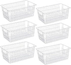 slideep Farmhouse Freezer Baskets Organizer Storage Bins Large Organizer Baskets for Storage, Office, Bathroom, Pantry Organization Storage Bins Rack with Handles 6 Pack