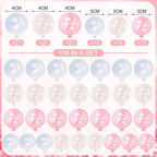 108 Pcs Balls Cake Topper DIY Cupcake Insert Foam Balloons for Cake Baking Wedding Anniversary Birthday Decoration(Pink, Clear, White,1.57'', 1.18'')