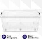 Superio Storage Bins with Lids, Clear Plastic Containers for Organizing, Stackable Totes, BPA Free, Odor Free, Organizer Boxes for Home, and Dorm (2 Pack, 60 Quart)