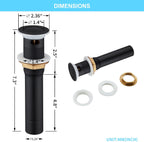 CREA Bathroom Sink Drain, Bathroom Sink Stopper with Drain Hair Catcher Pop Up Drain 1 1/2" for Bathroom Vanity Kitchen Sink with Overflow, Matte Black