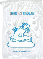 Ice Bags with Drawstring Closure | 20lb, 300ct/cs | 50 mic Thickness | Portable Storage and Freezer Keeper
