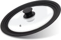 Tempered Glass Lid - Universal Lid with Heat Resistant Silicone Rim for Pots, Pans and Skillets - Pan Cover Replacement Lid Fits 8", 8.5" and 9.5" Diameter Cookware