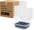 Karat [8oz -200 ct Small Clamshell Containers with Lids, For Berries, Fruits, Nuts, and Home Meal Prep - Clear Plastic Food Containers, Take Out Containers