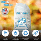 Ice Bags with Drawstring Closure | 10lb, 200ct/cs | 41 mic Thickness | Portable Storage and Freezer Keeper