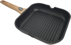 Nonstick Square Grill Pan for Stove Tops, Detachable Handle Griddle Pan,9.5inch Remove Handle Grill Pan with Pour for Cooking,Induction,Gas,Non Toxic,PFOA Free(Granite, Square-9.5inch)