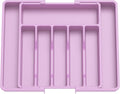Lifewit Silverware Drawer Organizer, Expandable Utensil Tray for Kitchen, BPA Free Flatware and Cutlery Holder, Adjustable Plastic Storage for Spoons Forks Knives, Large, Purple