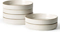 famiware Star 7.5" Pasta Bowls Set, Salad Bowl Set of 6, Double Reactive Glaze, Stackable, Perfect for Your Friend for Housewarming, Thanksgiving, Christmas, White