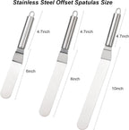 2 Pcs Dough Scraper and 3 Pcs Stainless Steel Cake Icing Spatula for Baking, Flexible Bowl Scraper Dough Cutter Bench Scraper for Cake Dough Bread Pastry Pizza