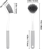 2 Pack Kitchen Scrub Brushes for Cleaning Dish Brush with Handle for Pans, Pots, Kitchen Sink Cleaning Scrub Brushes (PP Plastic)