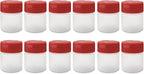 ljdeals 1 oz Plastic Spice Jars with Red Flip & Sift Caps – 12 Pack Empty Spice Bottles for Herbs, Seasonings, Powders, Camping, Travel, Kitchen, Restaurant Use – BPA-Free, Recyclable, Made in USA